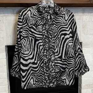 The Collective Works of Berer 2 - Black & White Zebra Zip Jacket - Size 3X